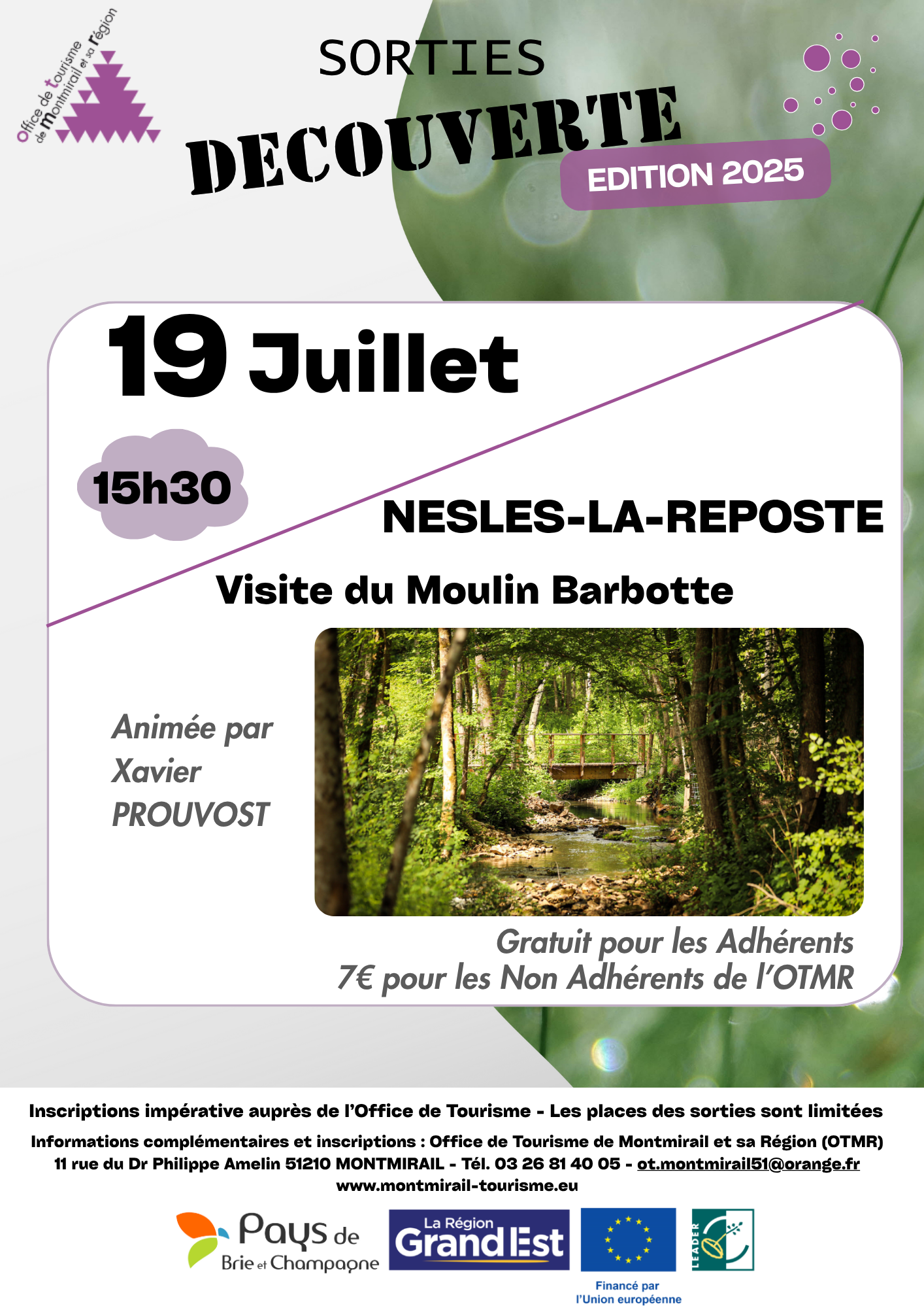 Sortie Découverte au Moulin Barbotte de Nesles la Reposte