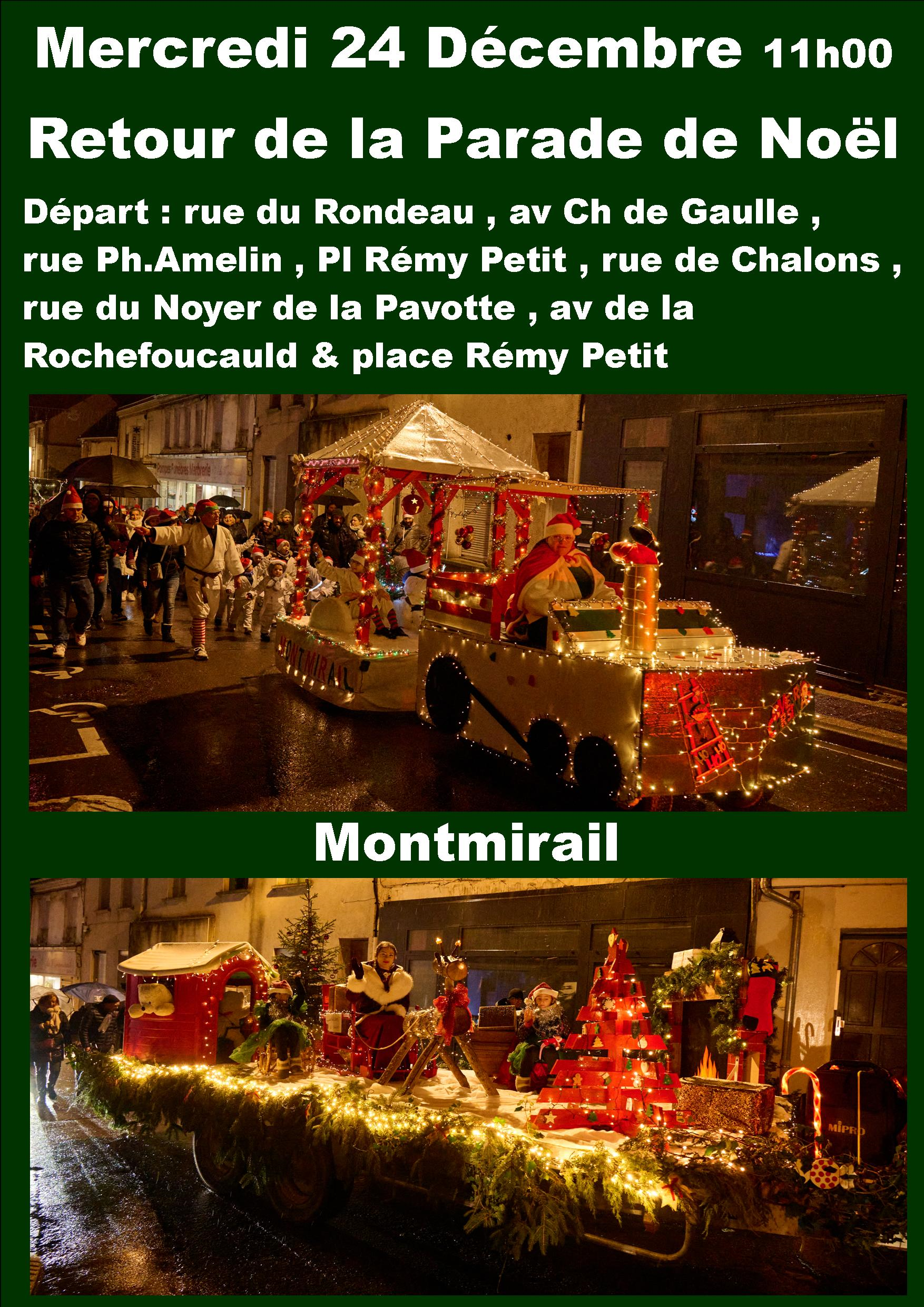 Retour de la parade de Noël
