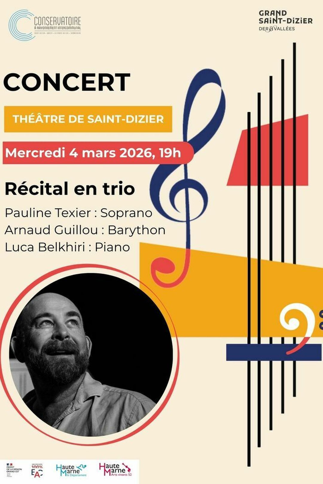 Concert : Récital en trio avec soprano, barython et piano.