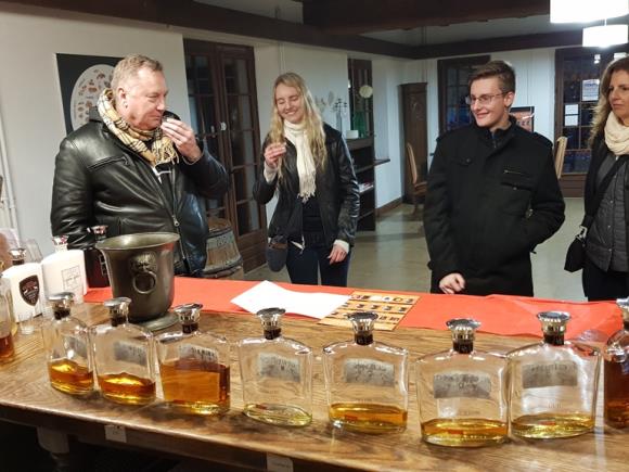 Tasting at a whisky distillery Guillon (unique of its kind)
