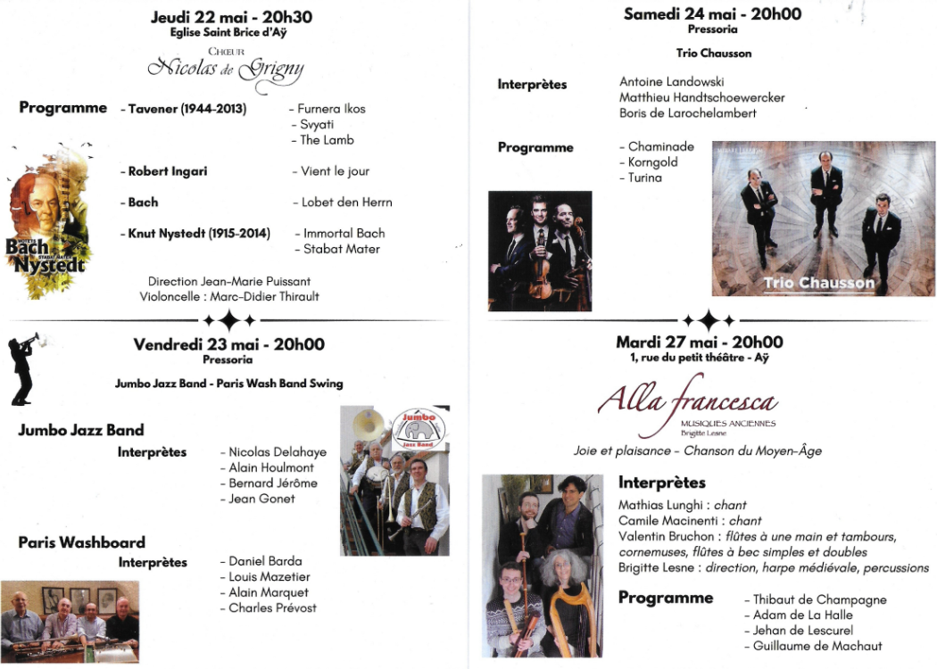 2025 Mai Musical Aÿ programme