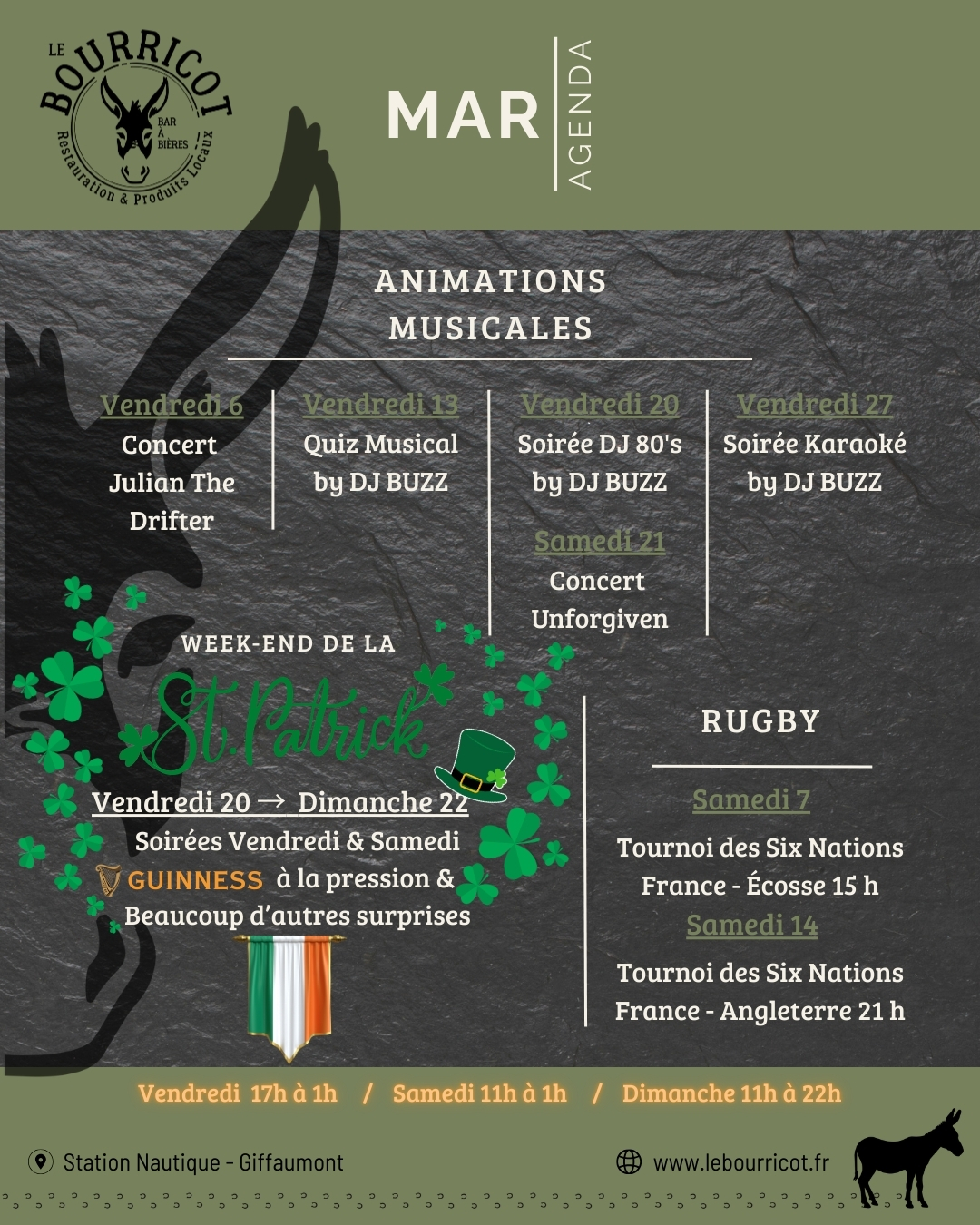 Soirée Rugby au Bourricot