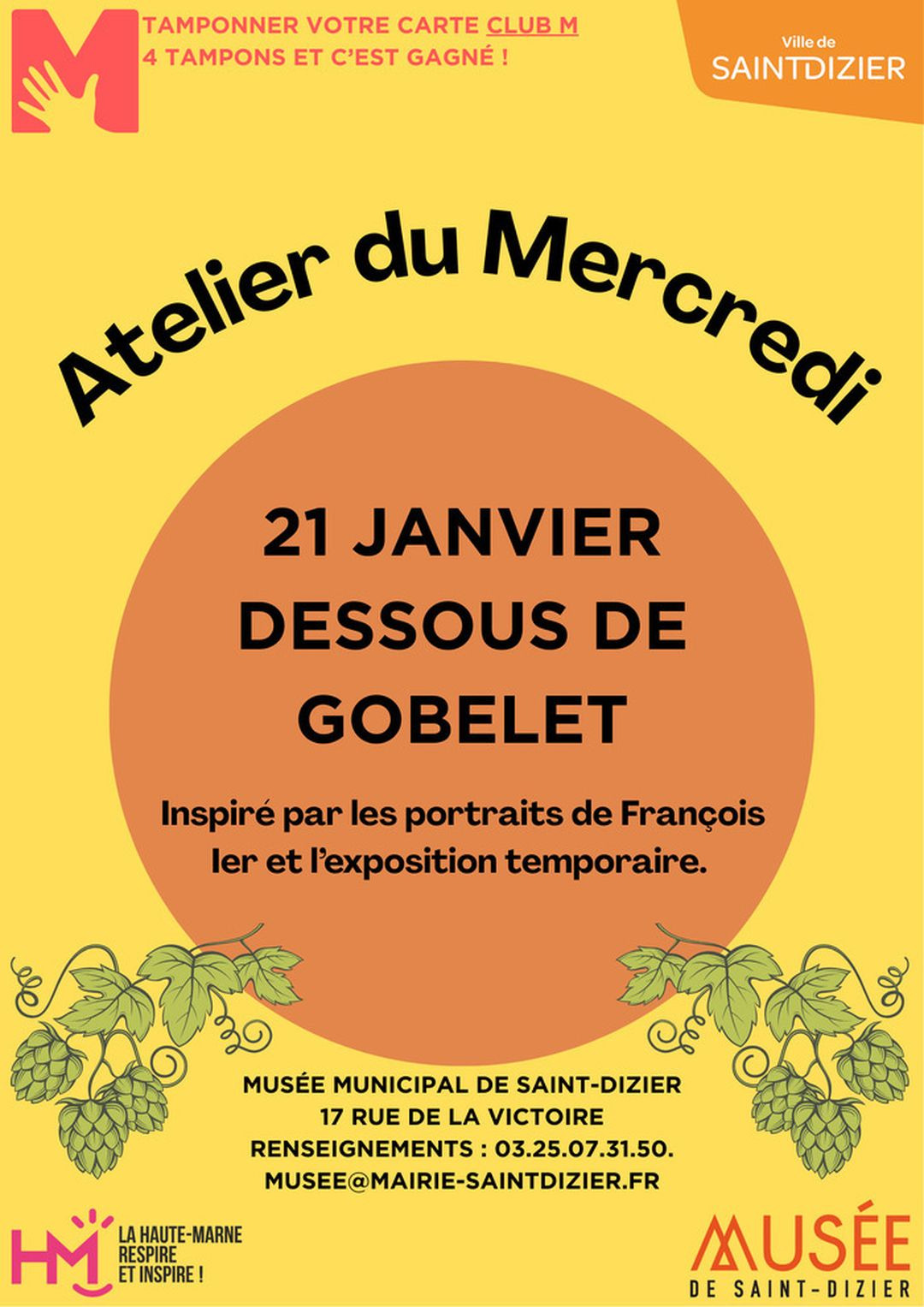 Atelier du mercredi : dessous de gobelet