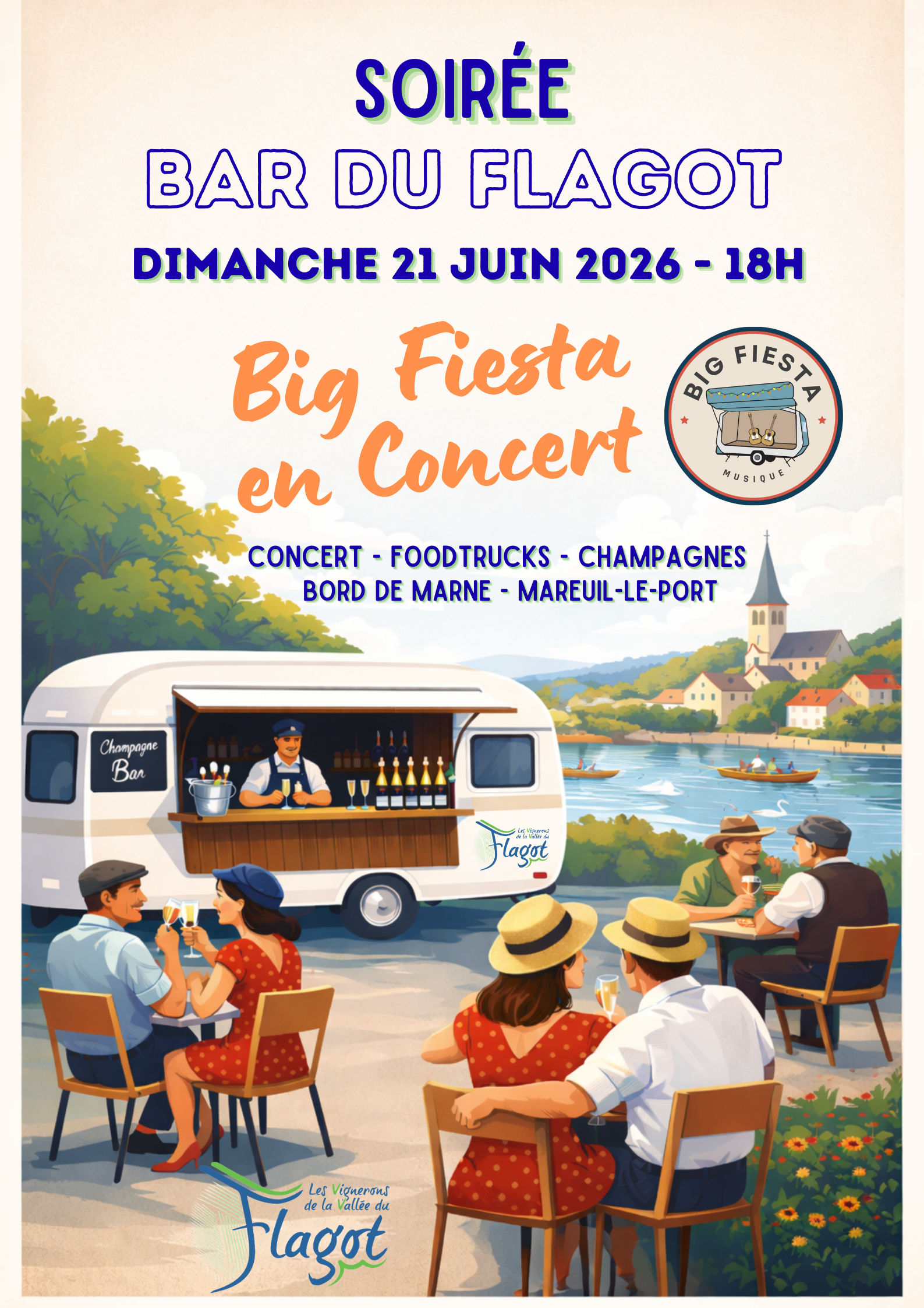 Soirée exceptionnelle Bar à champagne des Vignerons de la Vallée du Flagot "Fête de la Musique"