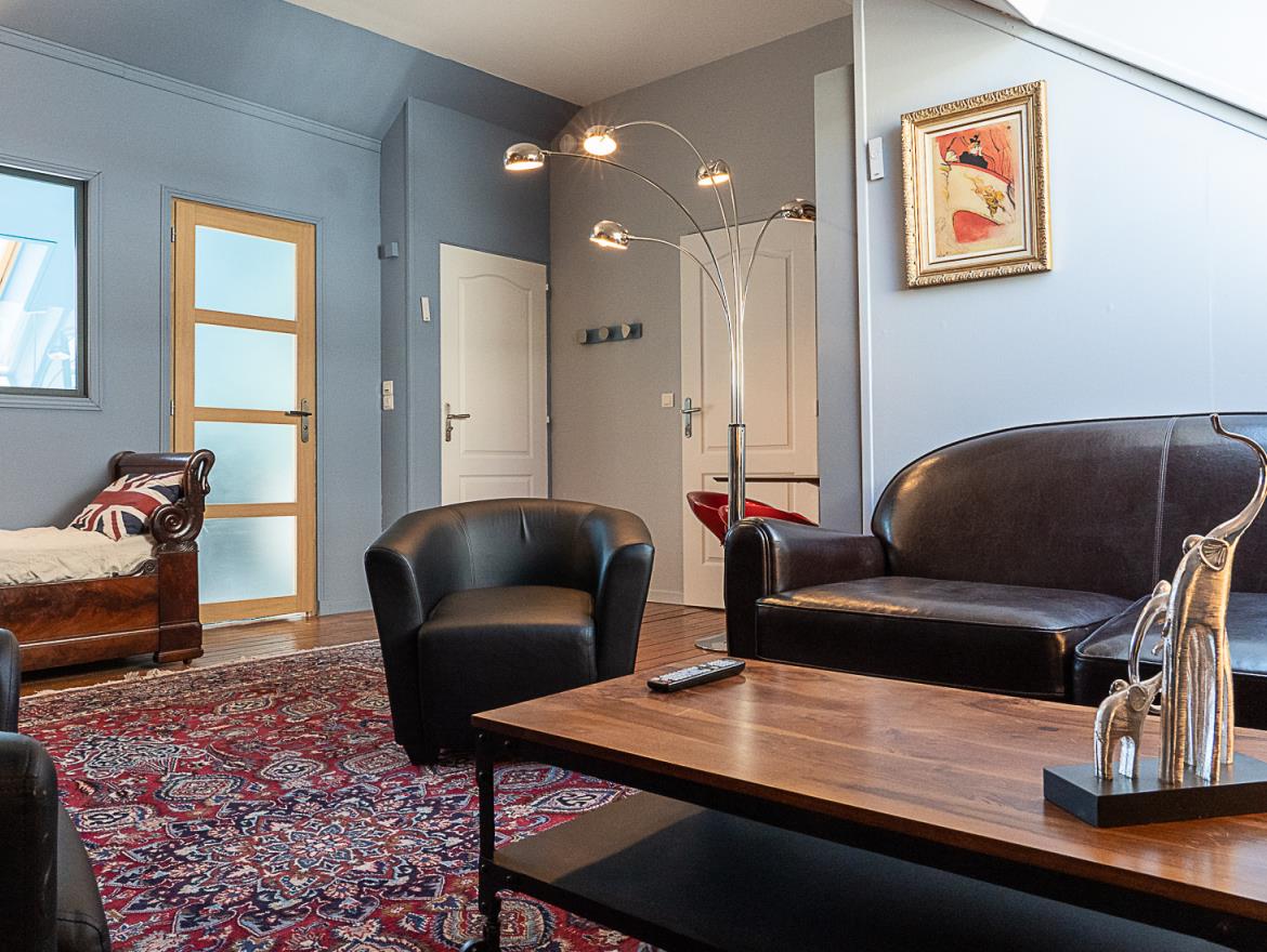 Salon chambre Loft story, 2 pièces de 37 m2 avec salle de bain privative de 7 m2