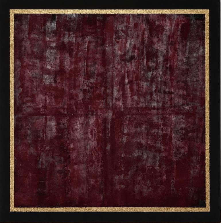 AU-DELÀ DU SEUIL mixte sur toile 100x100x2 07 2026
