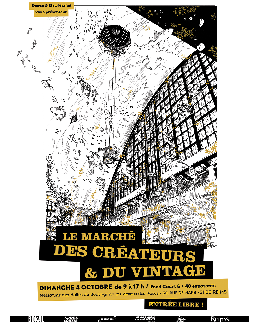 LE MARCHE DE CREATEURS & DU VINTAGE - 4 OCTOBRE - HALLES DU BOULINGRIN - Steren