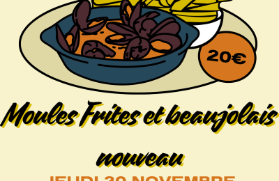 Affiche restaurant soirée Moules Frites illustratif - 1
