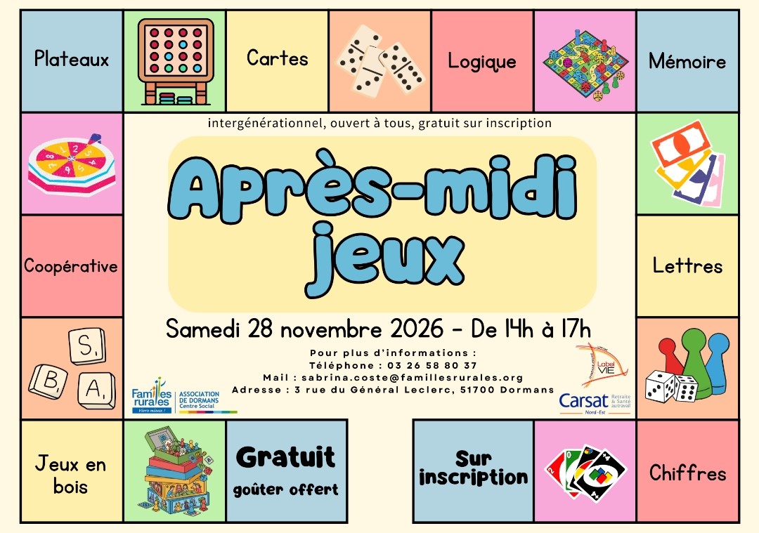 Après-midi jeux - Dormans