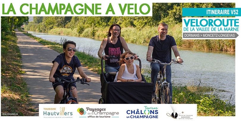 VELOROUTE DE LA VALLÉE DE LA MARNE : DORMANS À MONCETZ-LONGEVAS