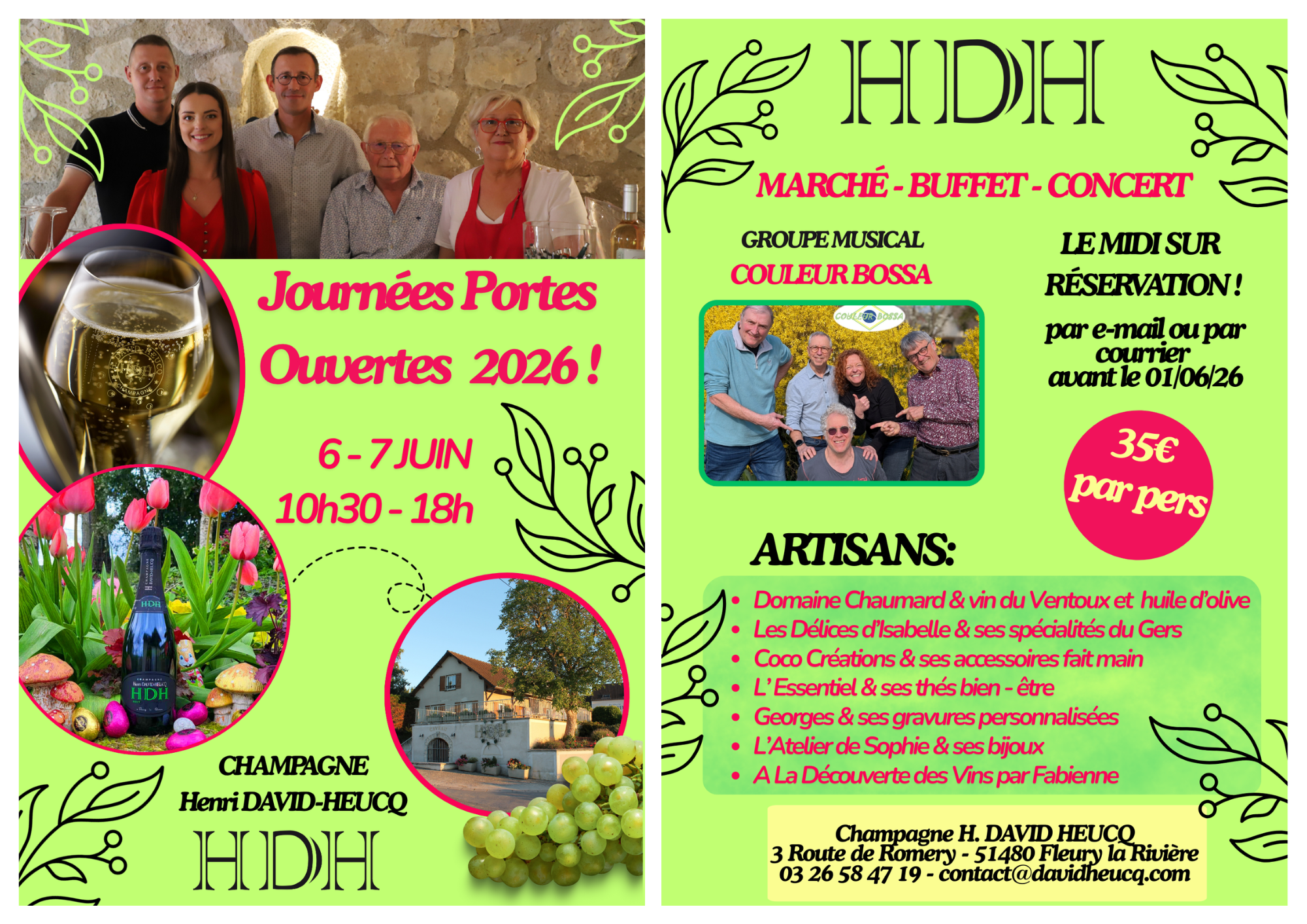 JOURNEES PORTES OUVERTES Champagne David Heucq - 6 et 7 juin 2026