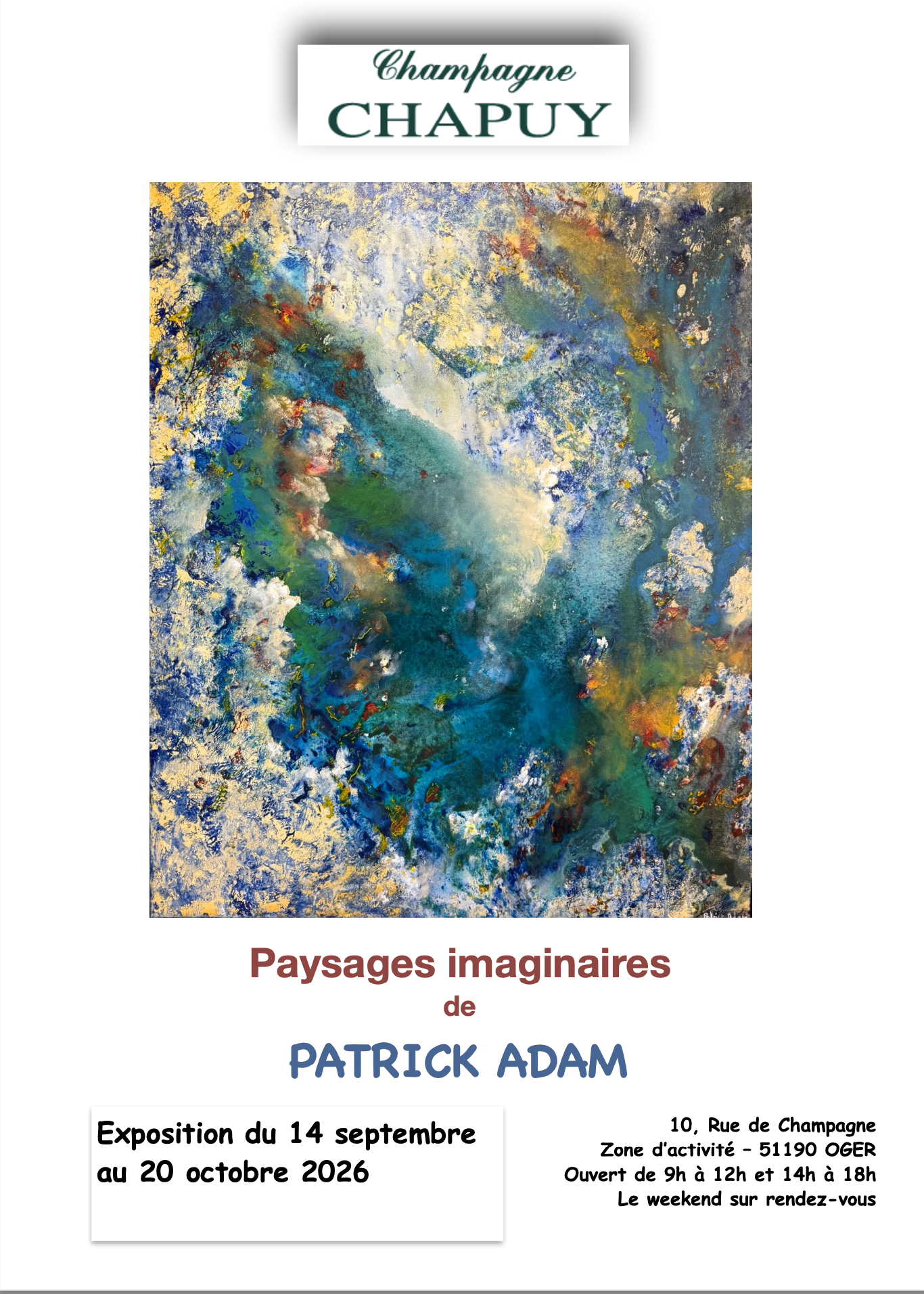 Expo Chp Chapuy Patrick Adam Paysages imaginaires - Droits réservés