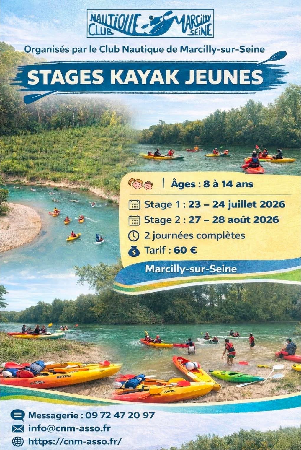 Stages de Kayak à Marcilly-sur-Seine