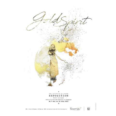 Format pour Tourinsoft - Affiche Gold Spirit - Anne Laroque - du 9 mai au 18 juin 2023 Format pour Tourinsoft - Affiche Gold Spirit - Anne Laroque - du 9 mai au 18 juin 2023
