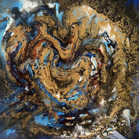 Heal the World  mixte sur toile 30x30 2024