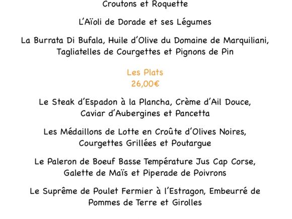 Menu pour les 15 prochains jours à partir du 22 août 2022