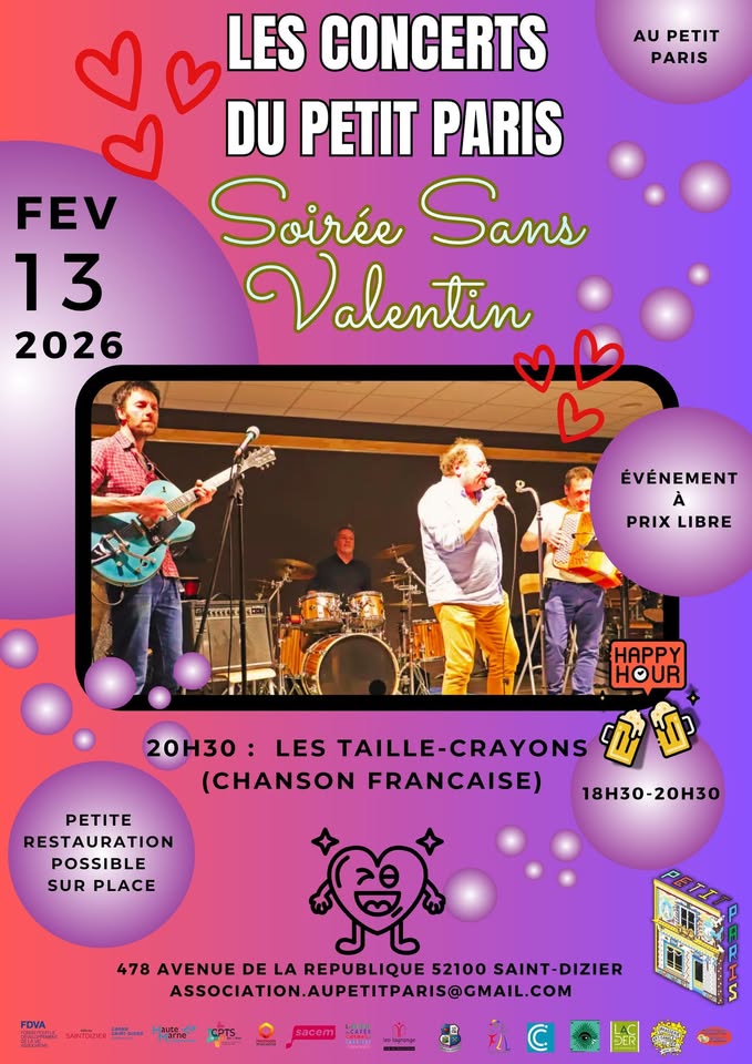 Soirée "sans Valentin" avec les Taille-Crayons en concert