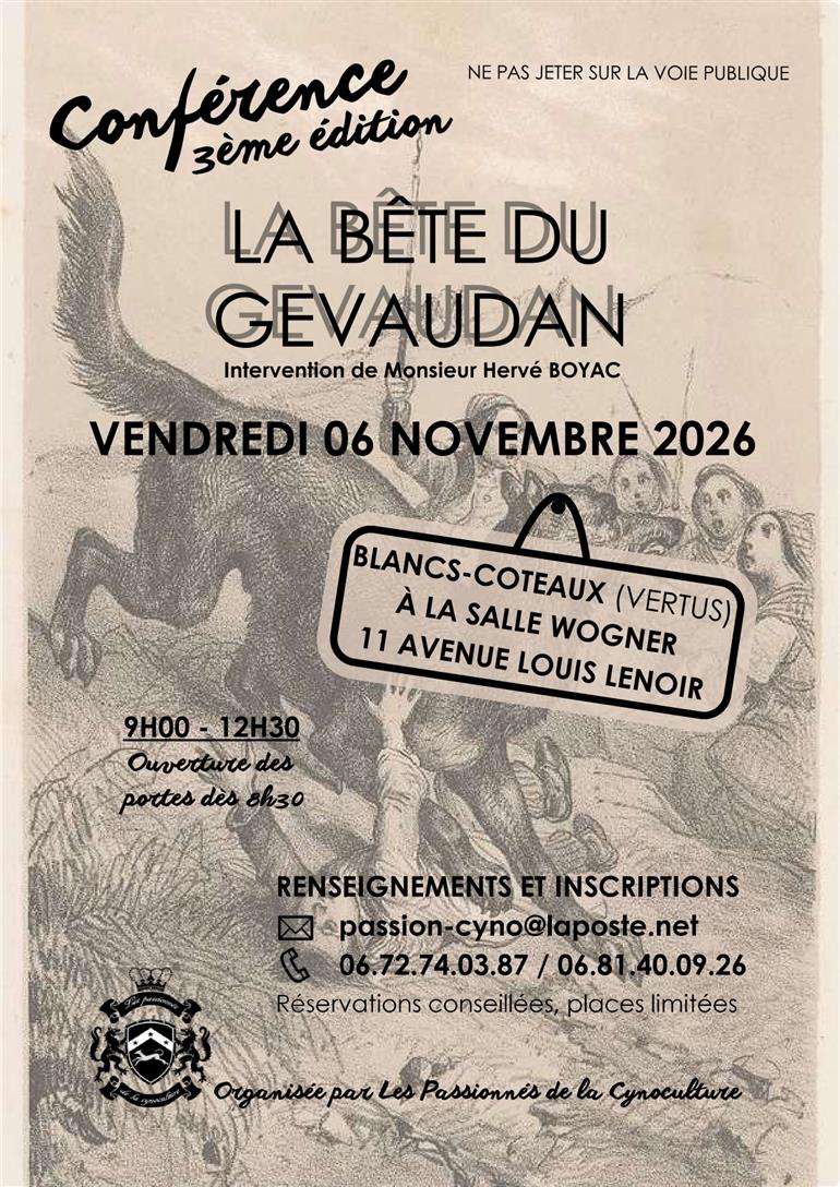 Conférence La bête du Gevaudan Vertus