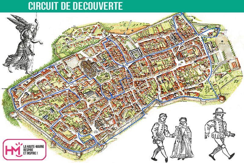 Plan du circuit de visite de Langres - la Renaissance à Langres