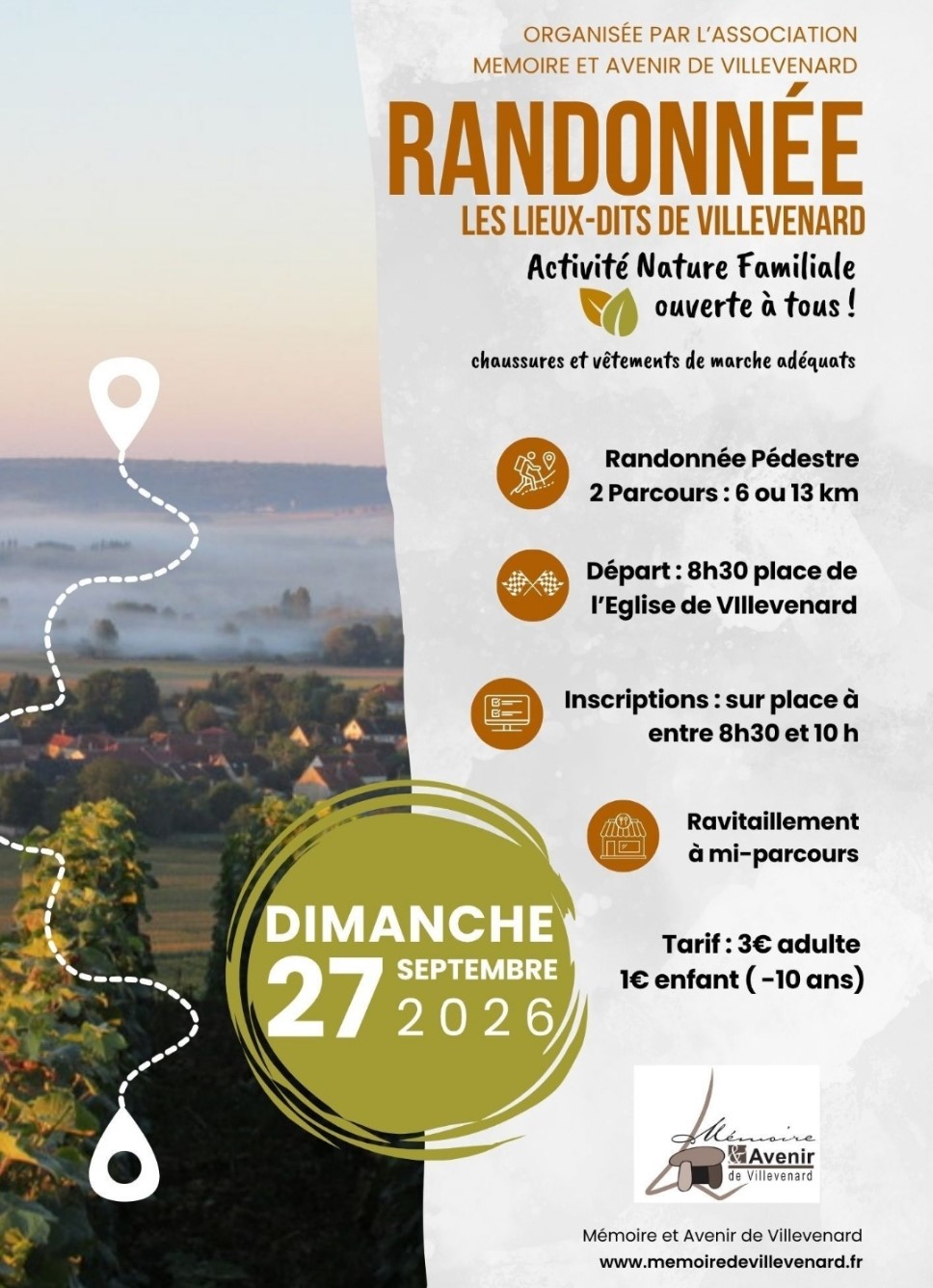 Randonnée - Villevenard - Association Mémoire et Avenir e Villevenard