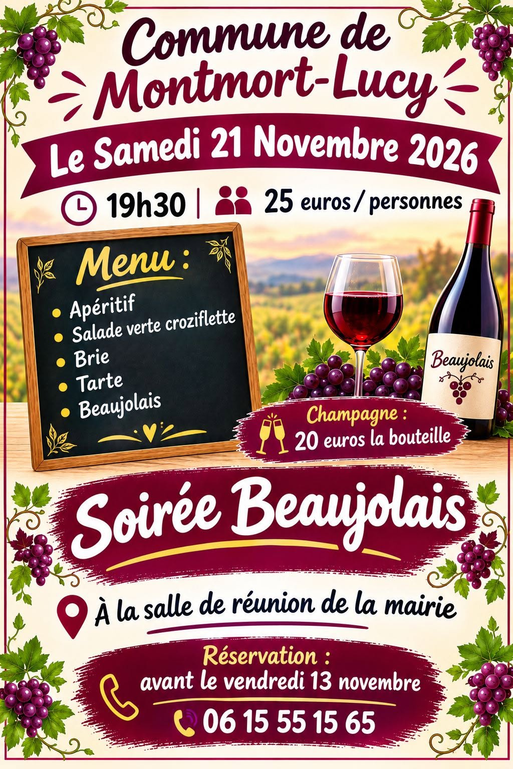Soirée Beaujolais - Montmort-Lucy