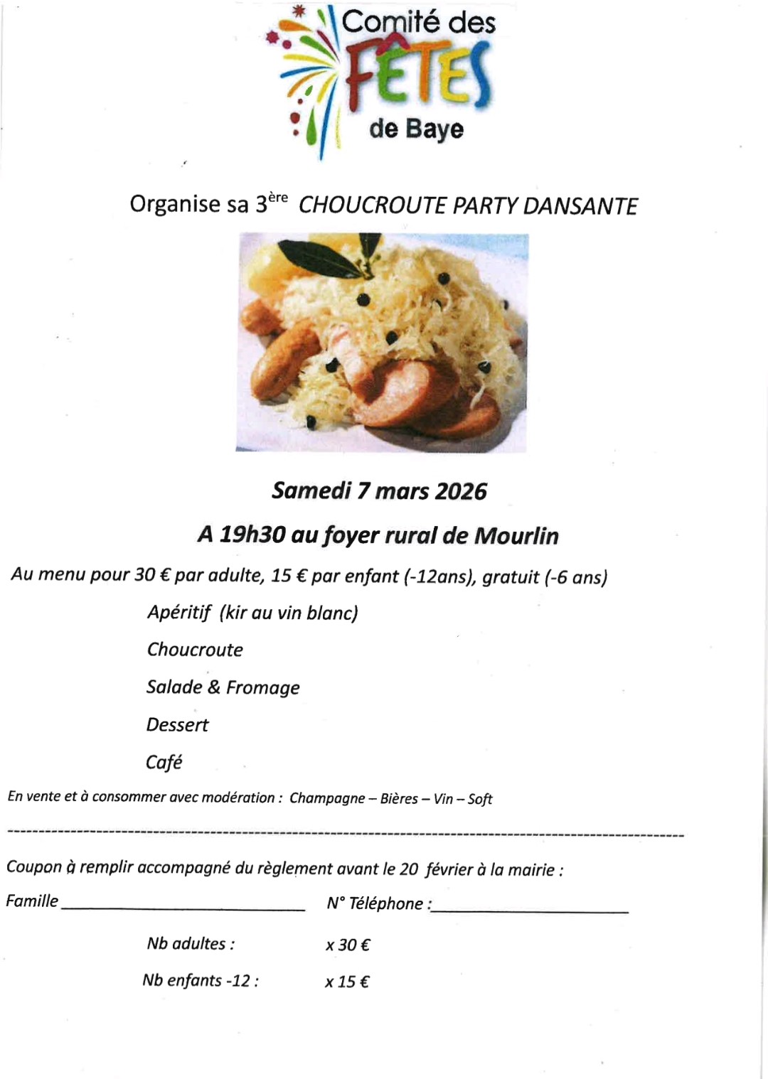 Soirée choucroute - Baye