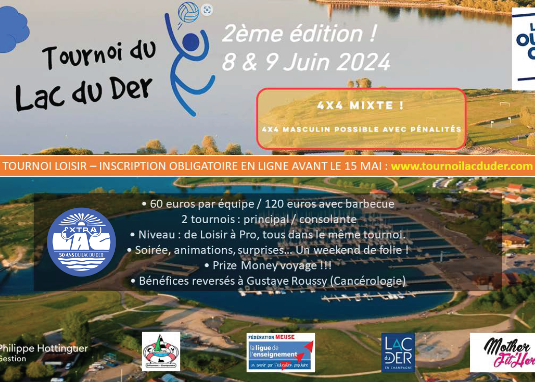 Tournoi Volley Lac du Der - 8 et 9 Juin 2024