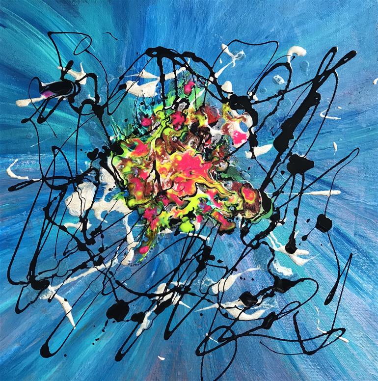 Tu verras le Monde à travers mes Yeux Technique mixte sur toile 30x30 2020