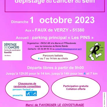 15ème Marche pour le dépistage du Cancer du Sein... Le 6 oct 2024