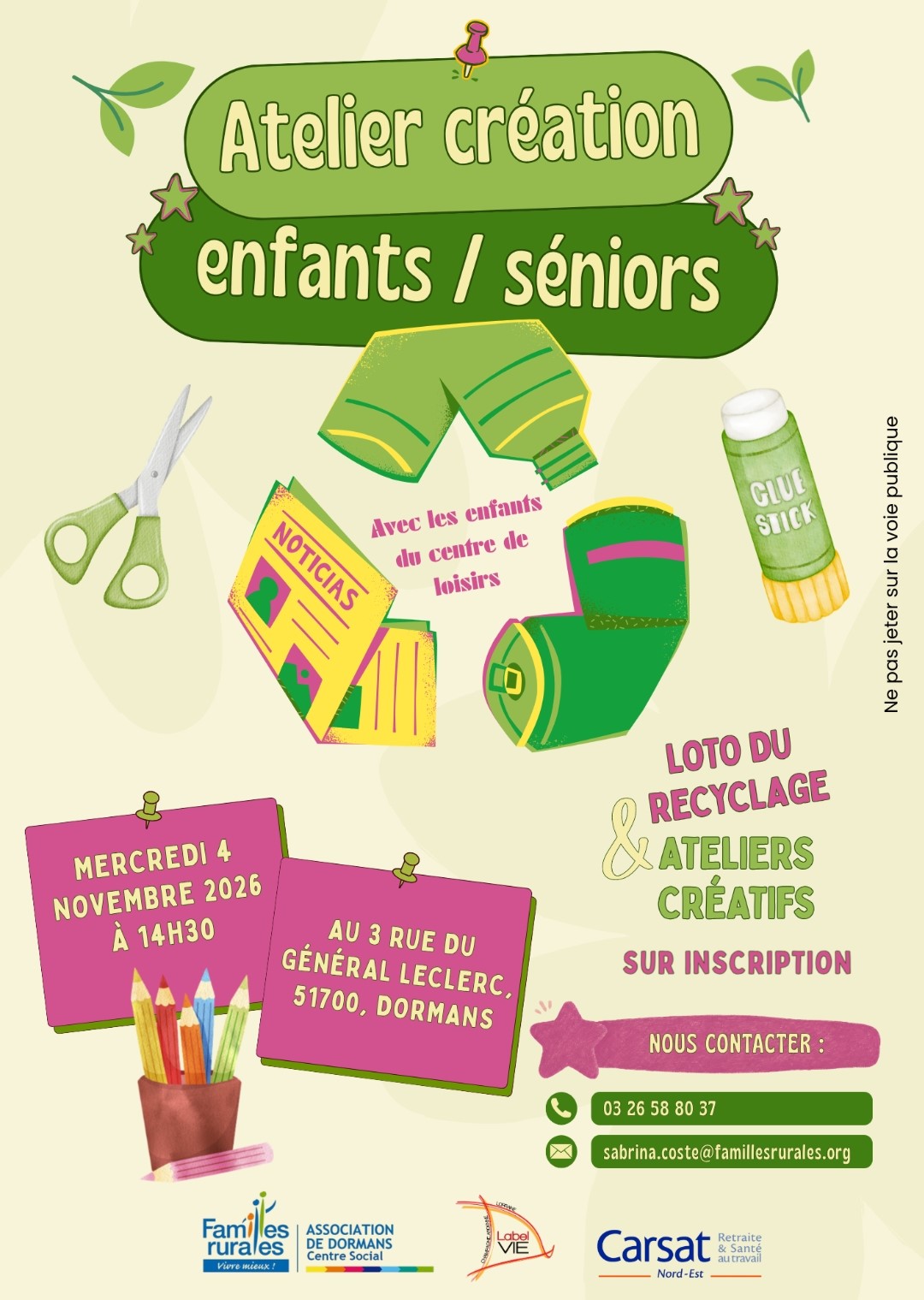 atelier enfants-seniors - Dormans
