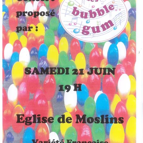 concert Bubble gum 21 juin Moslins