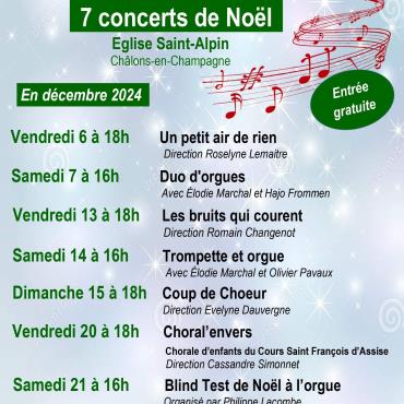 Concerts de Noël Du 6 au 21 déc 2024