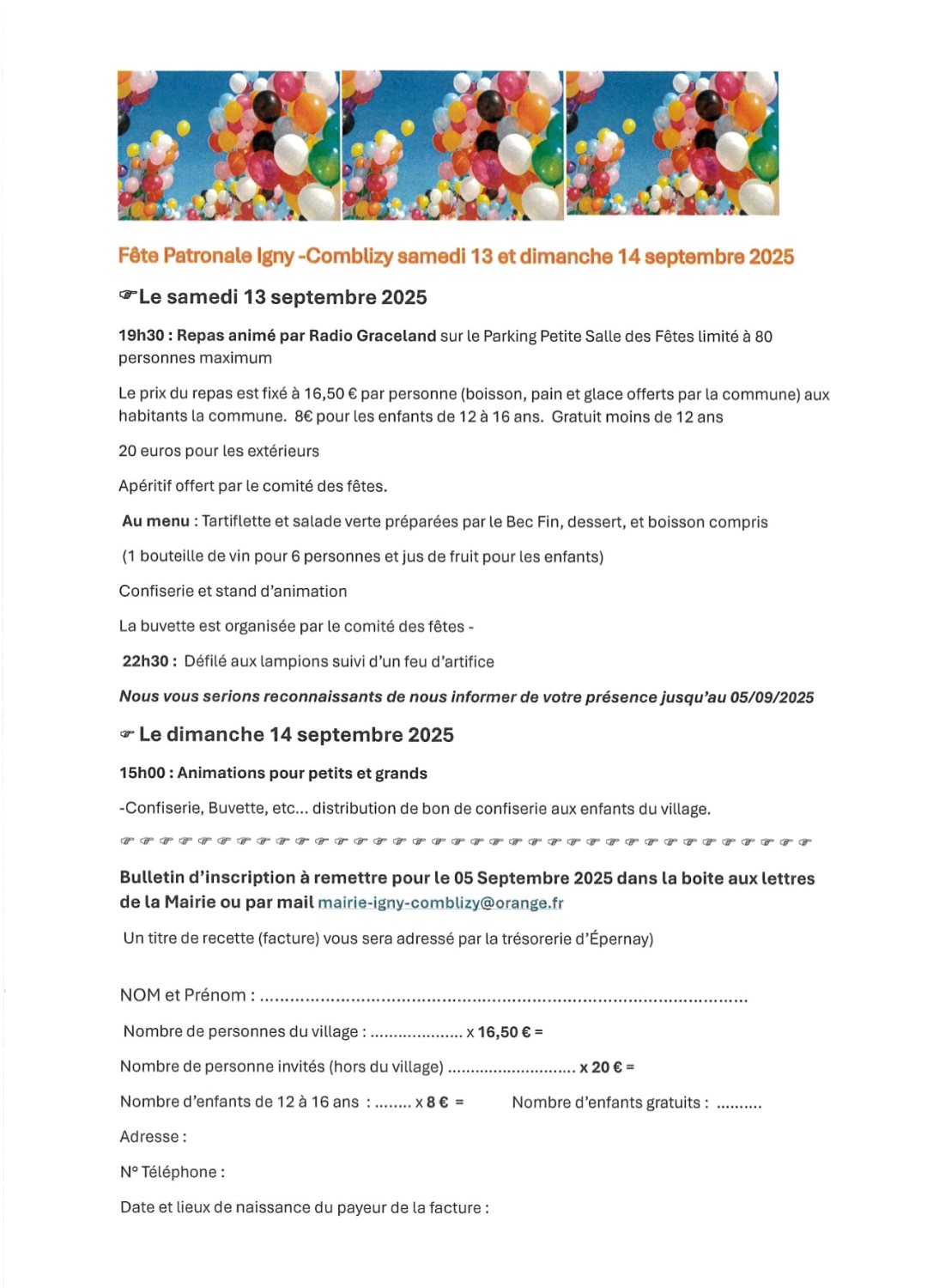 fête patronale Igny-Comblizy