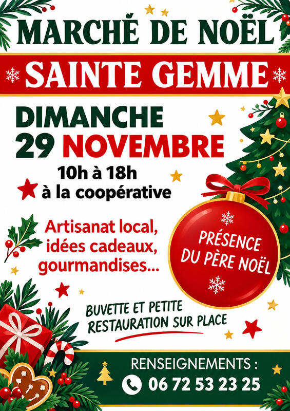 marché de Noël - Sainte-Gemme - mairie de Sainte Gemme