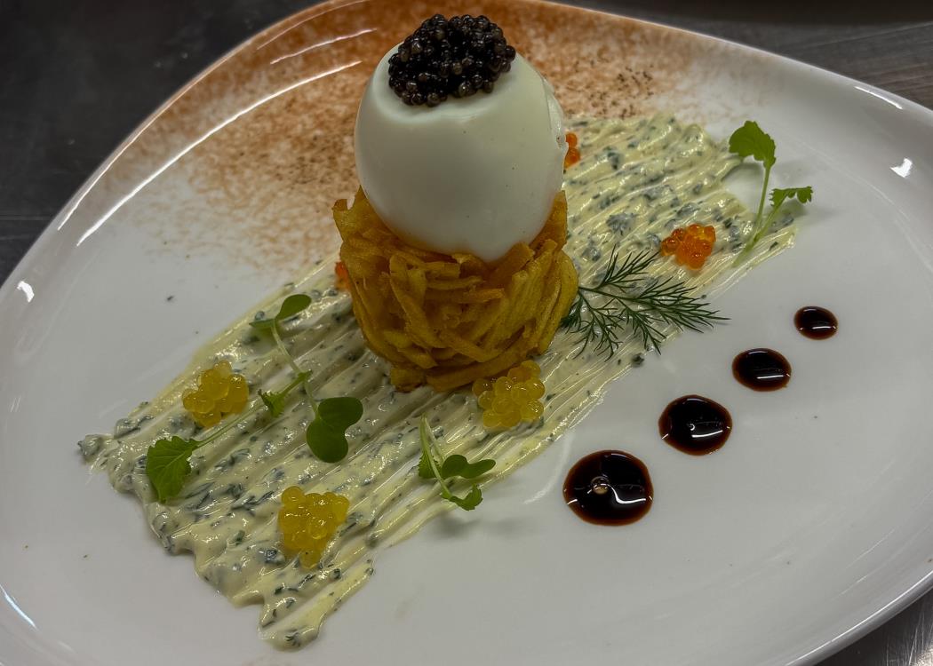 oeuf mollet et sa trilogie de caviars