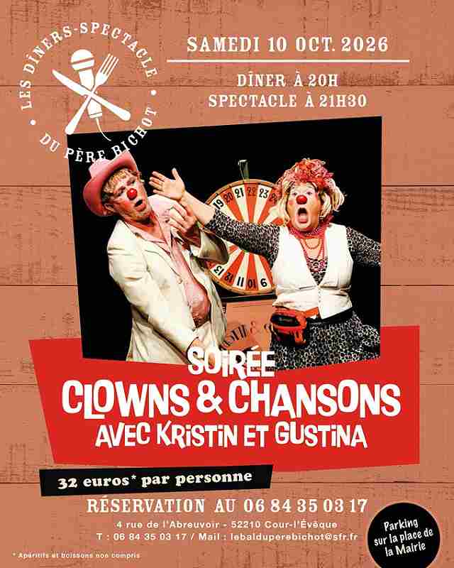 Soirée Clowns & chansons : soirée inédite au Bal du père Bichot — visuel événement